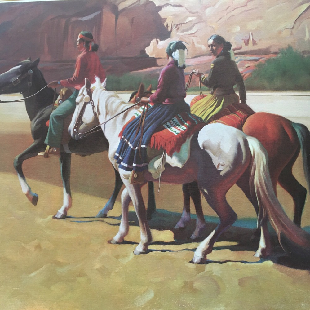 Vintage "Navajo" Lithograph by Gerard Curtis Delano Leanin Tree Publishing 1965